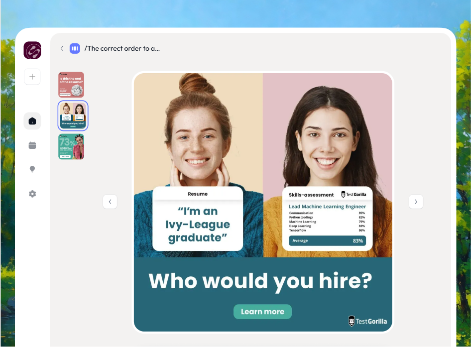 Content creation interface