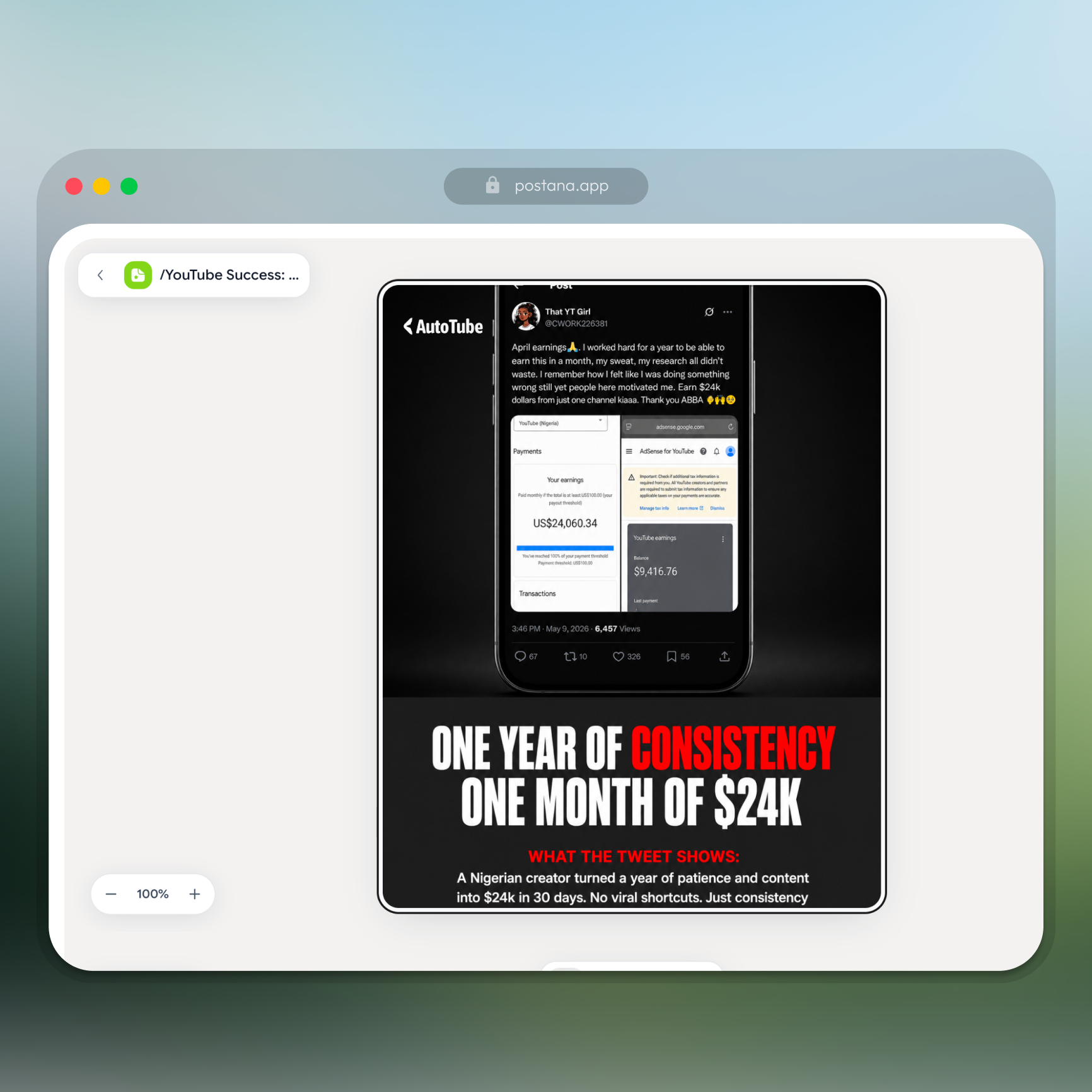Click create and the AI builds the post