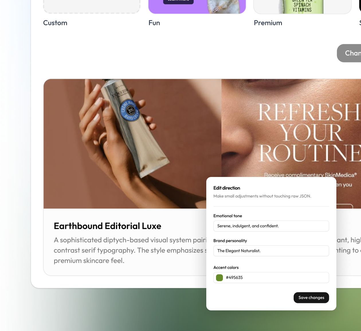 Social post formats created in Postana